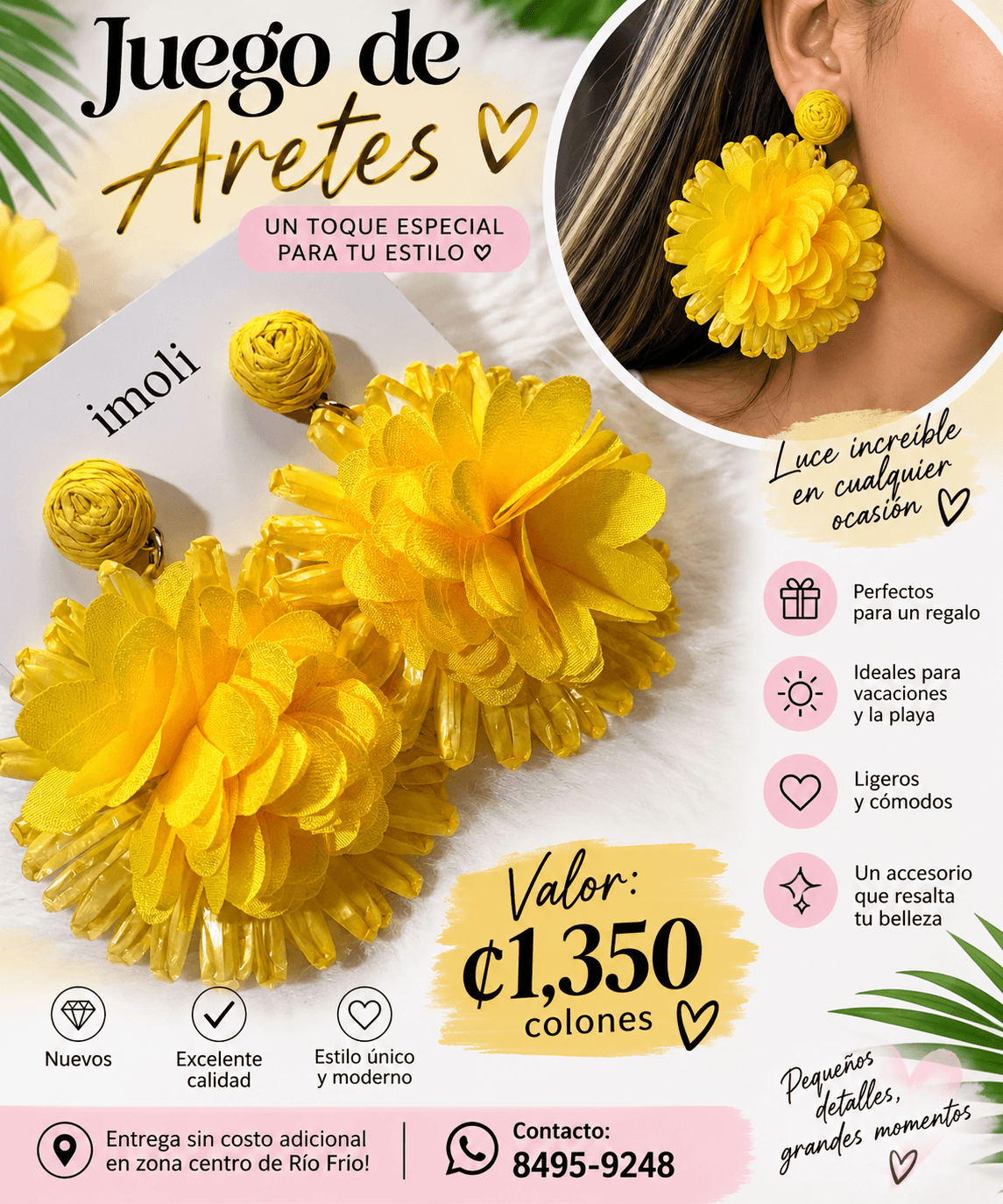 Aretes bohemios amarillos 