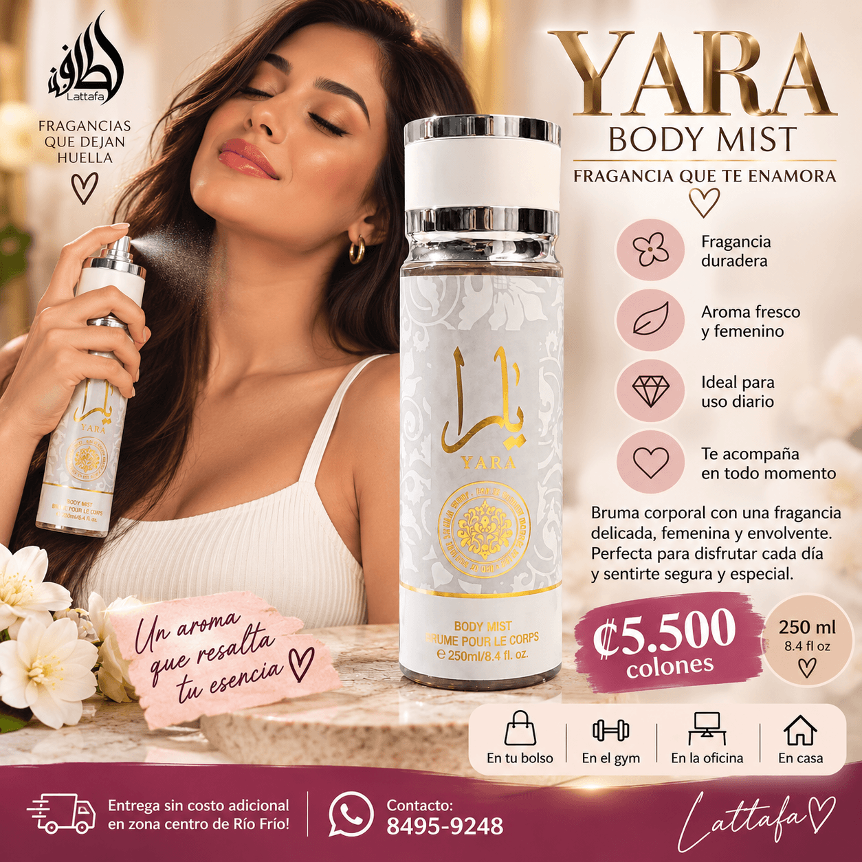 YARA – Body Mist 250 ml / 8.4 fl oz ₡5.500