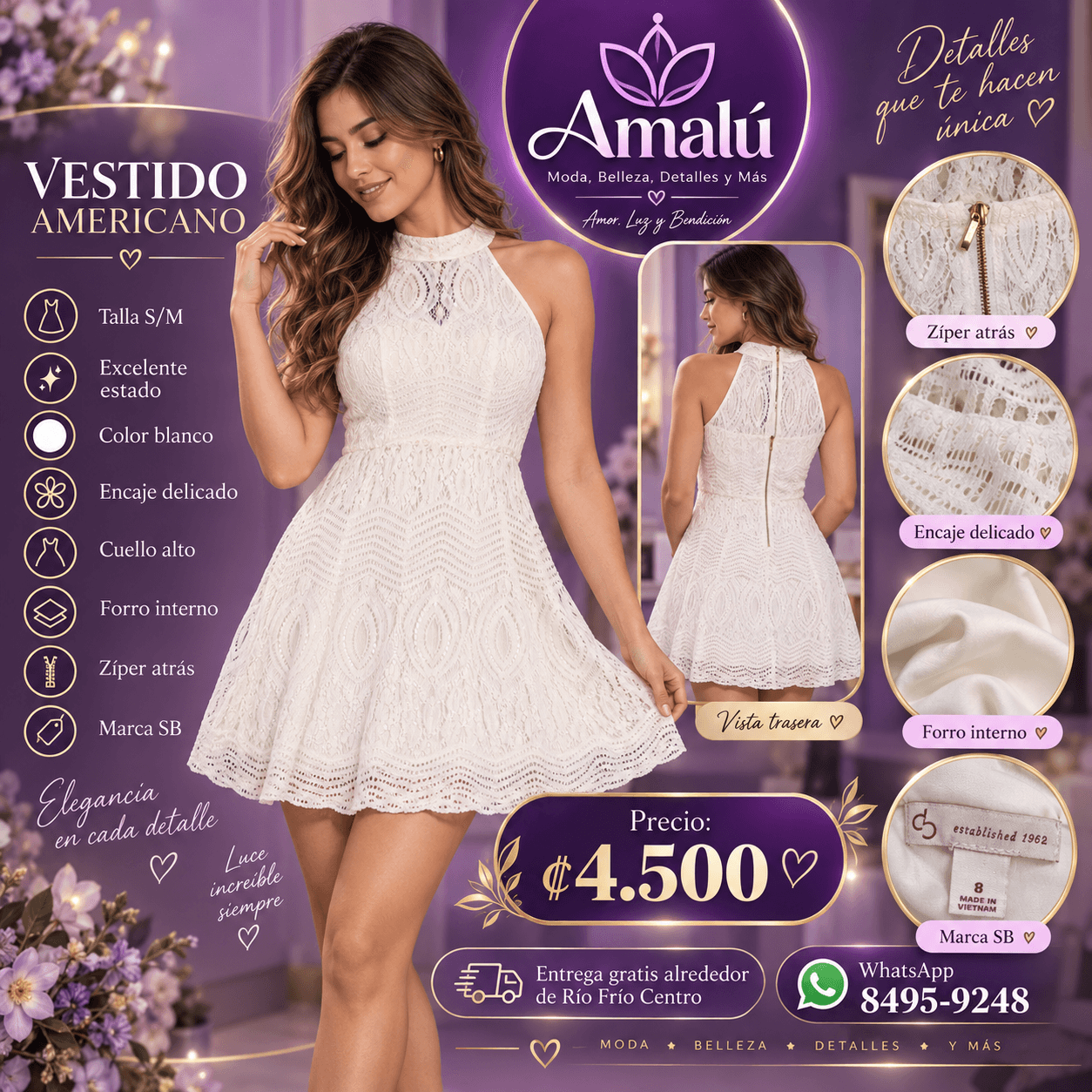 Vestido blanco de encaje