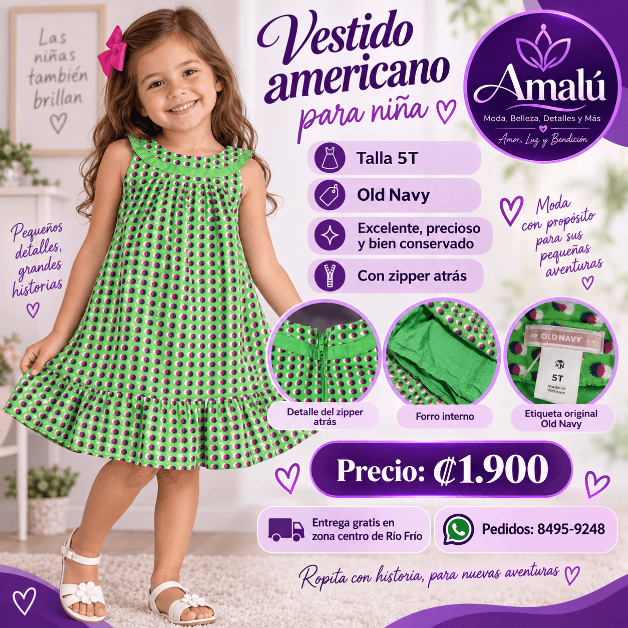 Vestido infantil Old Navy talla 5T