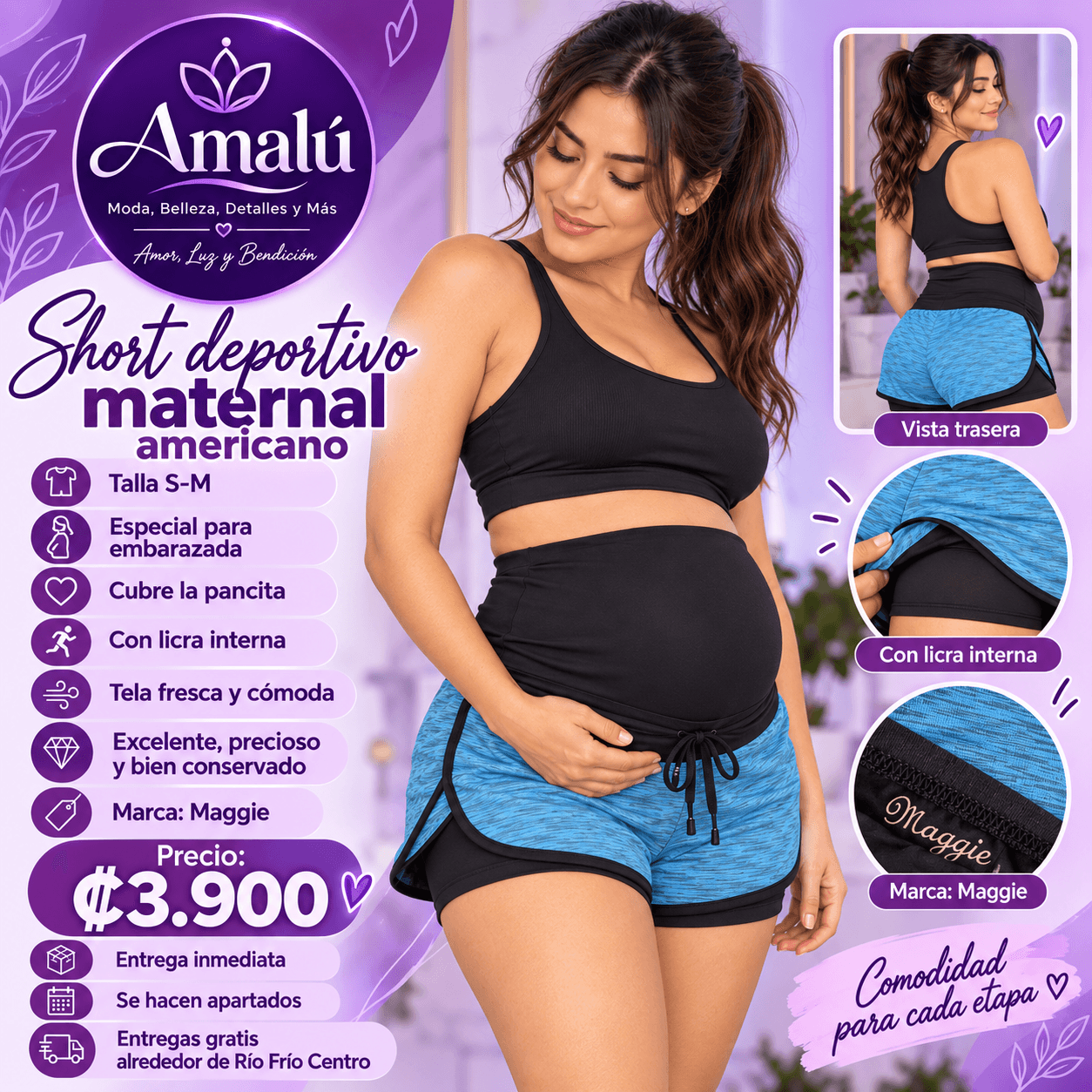 Short deportivo maternal Maggie