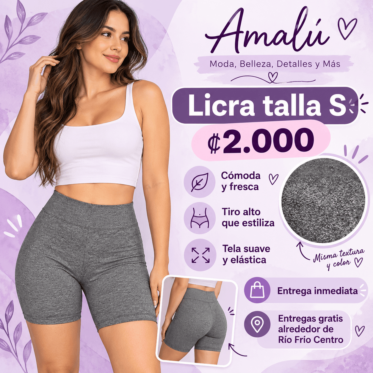 Licra corta gris talla S