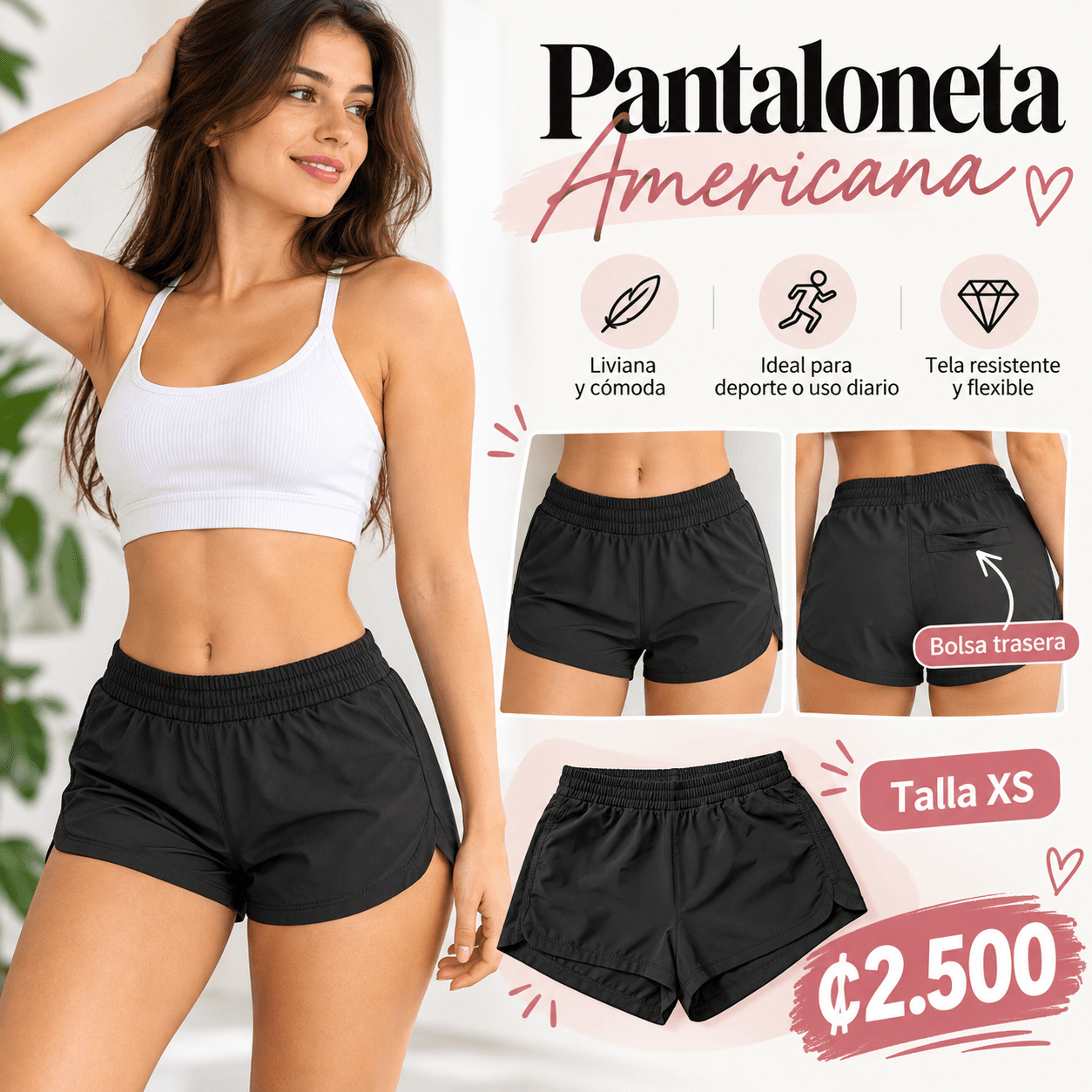 Pantaloneta deportiva americana No Boundaries