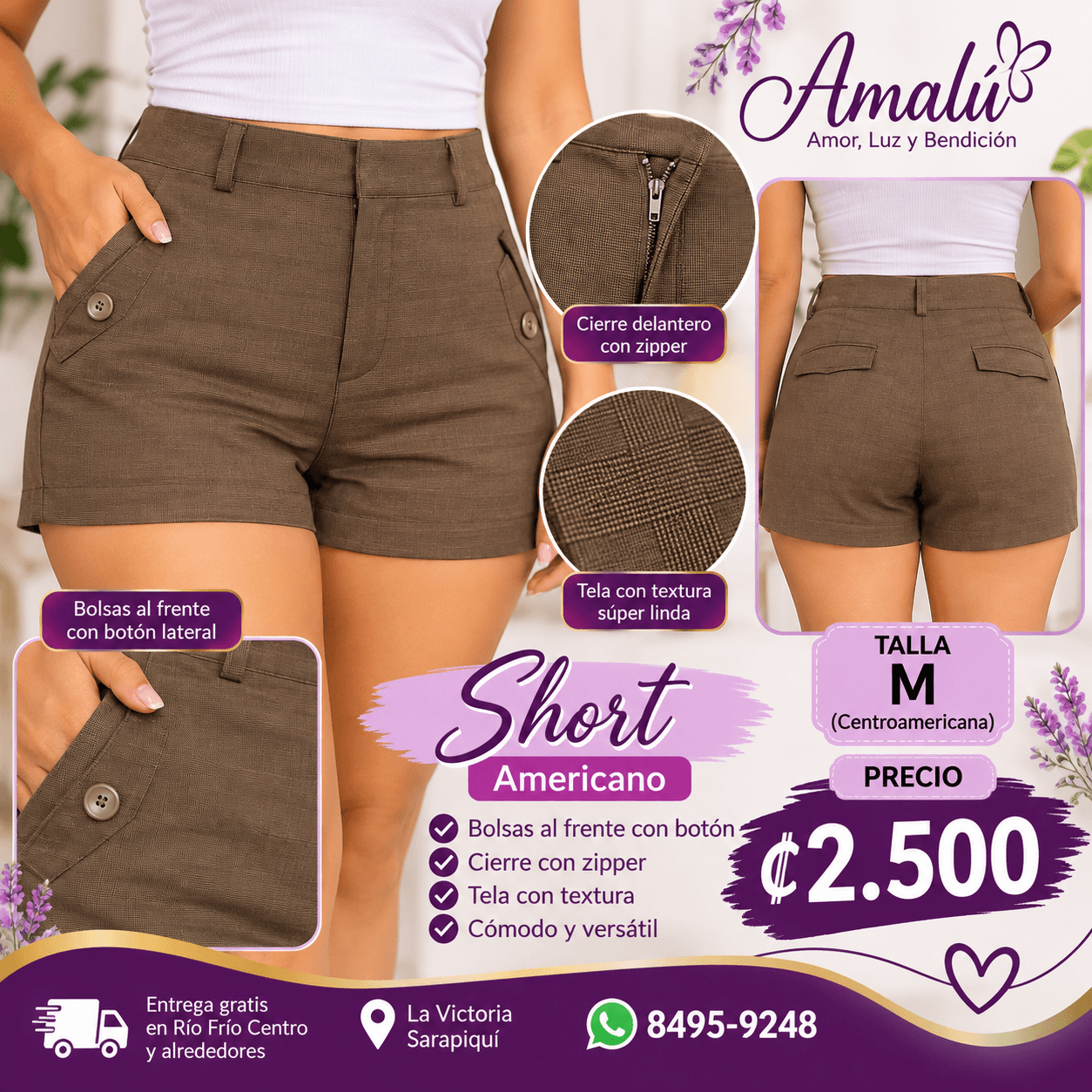 Short americano de dama talla M
