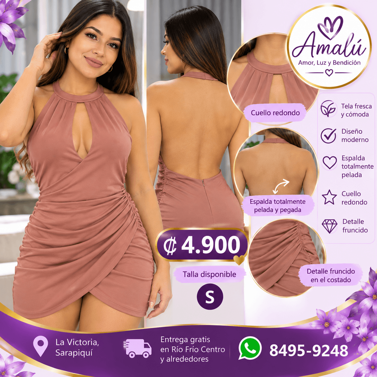 Vestido halter SHEIN talla S