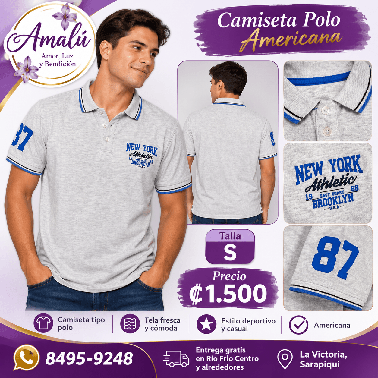 Camiseta polo americana talla S