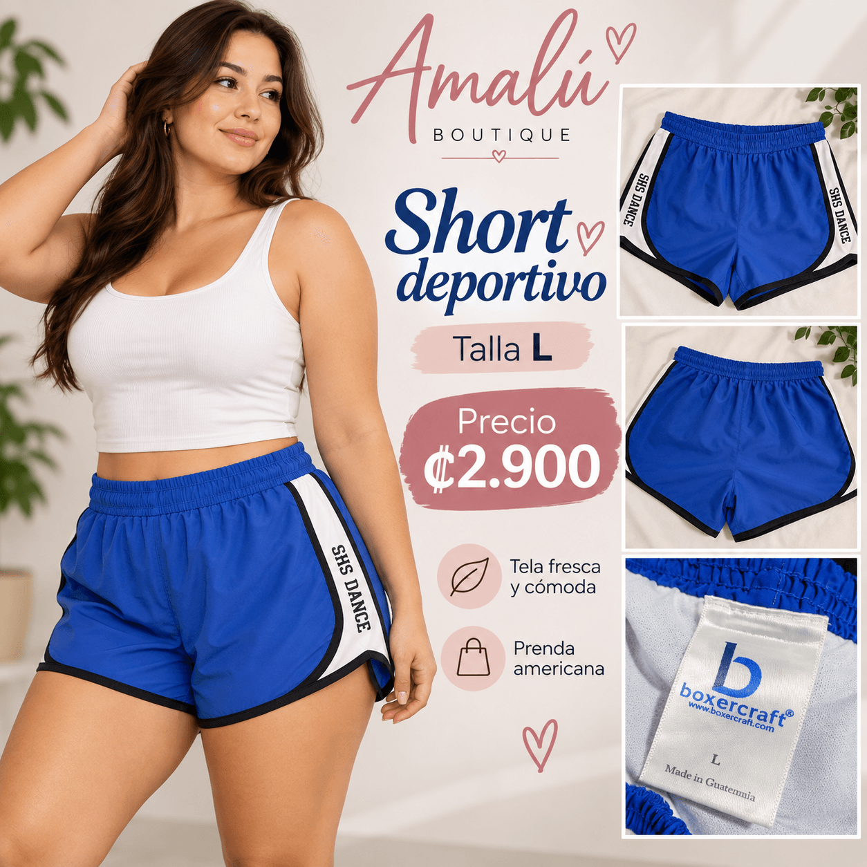 Short deportivo Boxercraft talla L