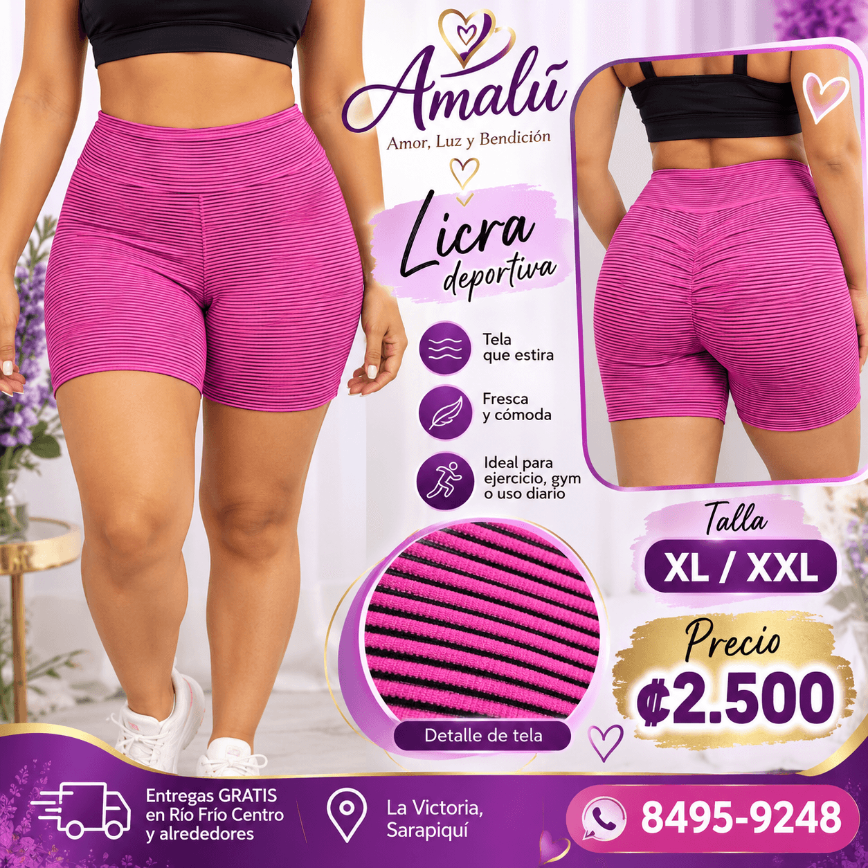 Licra deportiva rosada talla L