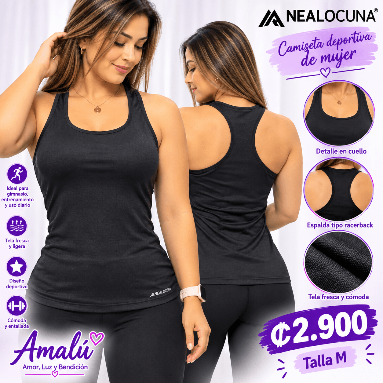 Camiseta deportiva Nealocuna talla M