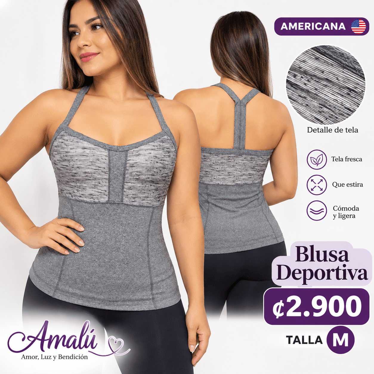 Blusa deportiva americana talla M
