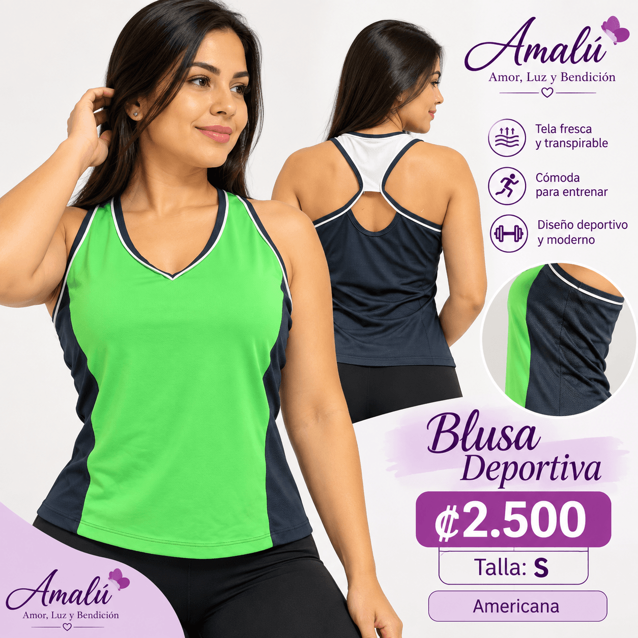 Blusa deportiva americana talla S