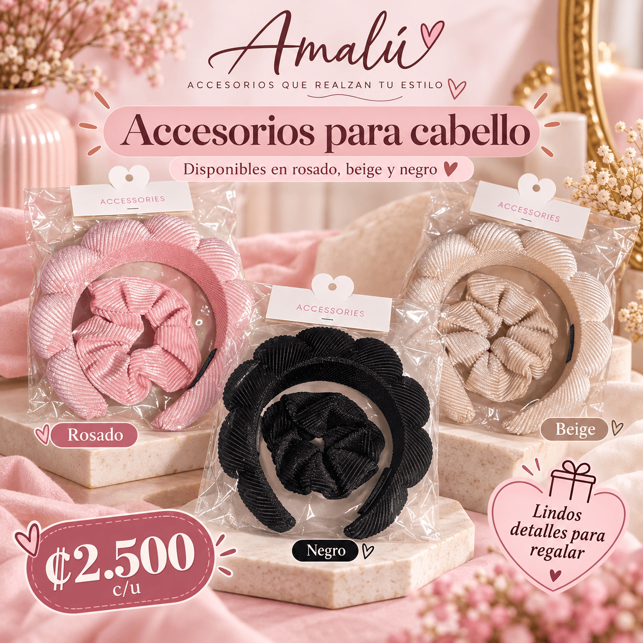 Set de accesorios para cabello