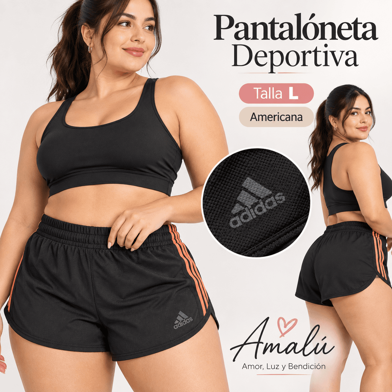 Pantaloneta deportiva Adidas talla L