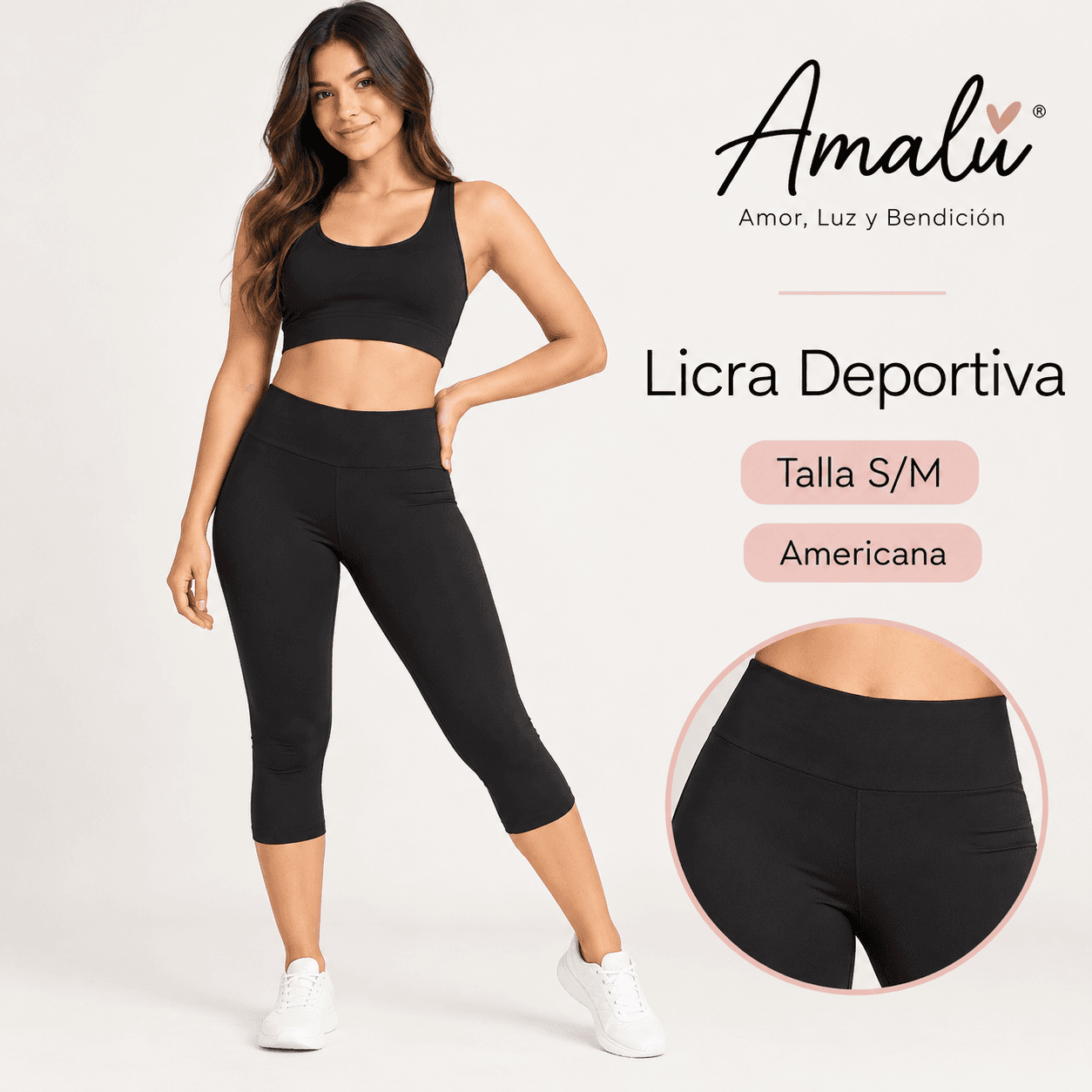 Licra deportiva americana negra talla S/M
