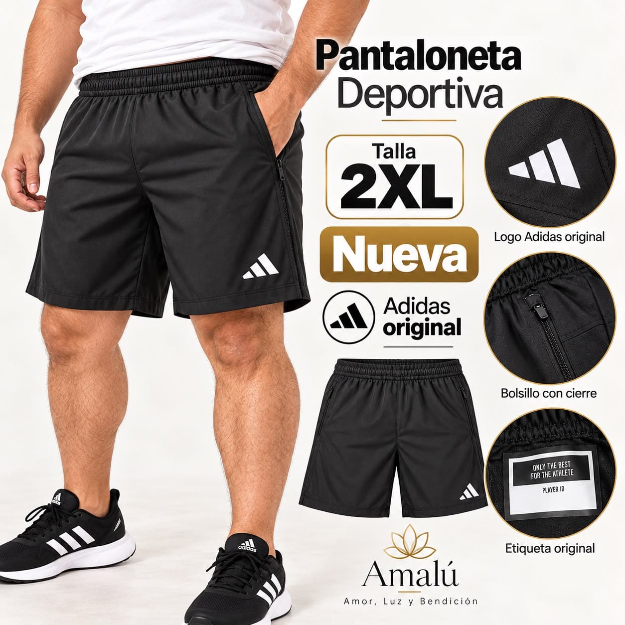 Short deportivo Adidas original nuevo XXL