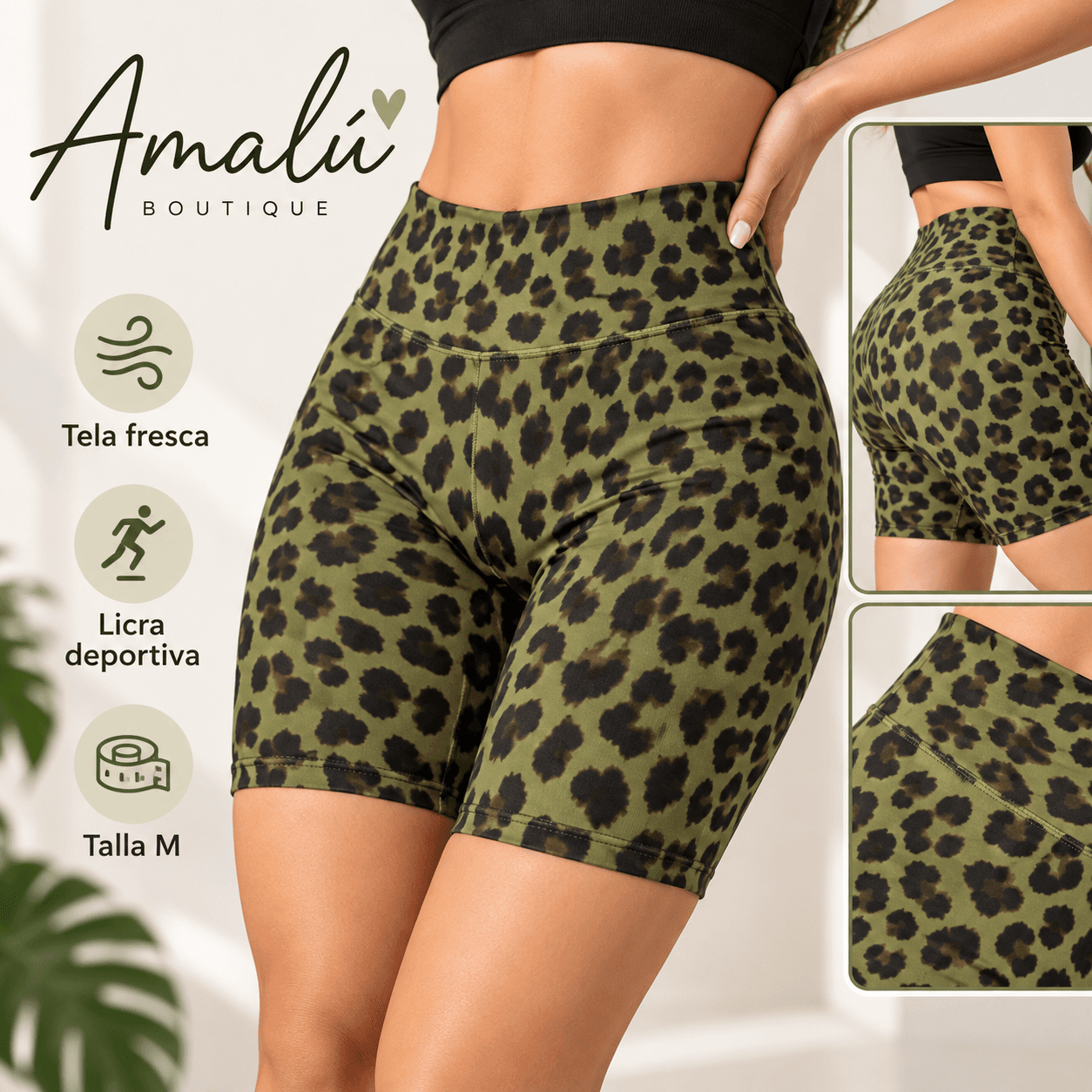 Licra deportiva corta animal print