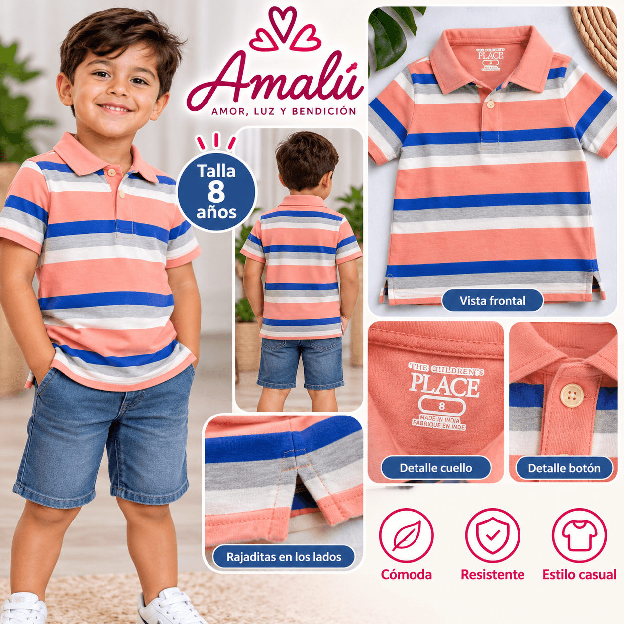 Polo americano para niño talla 8