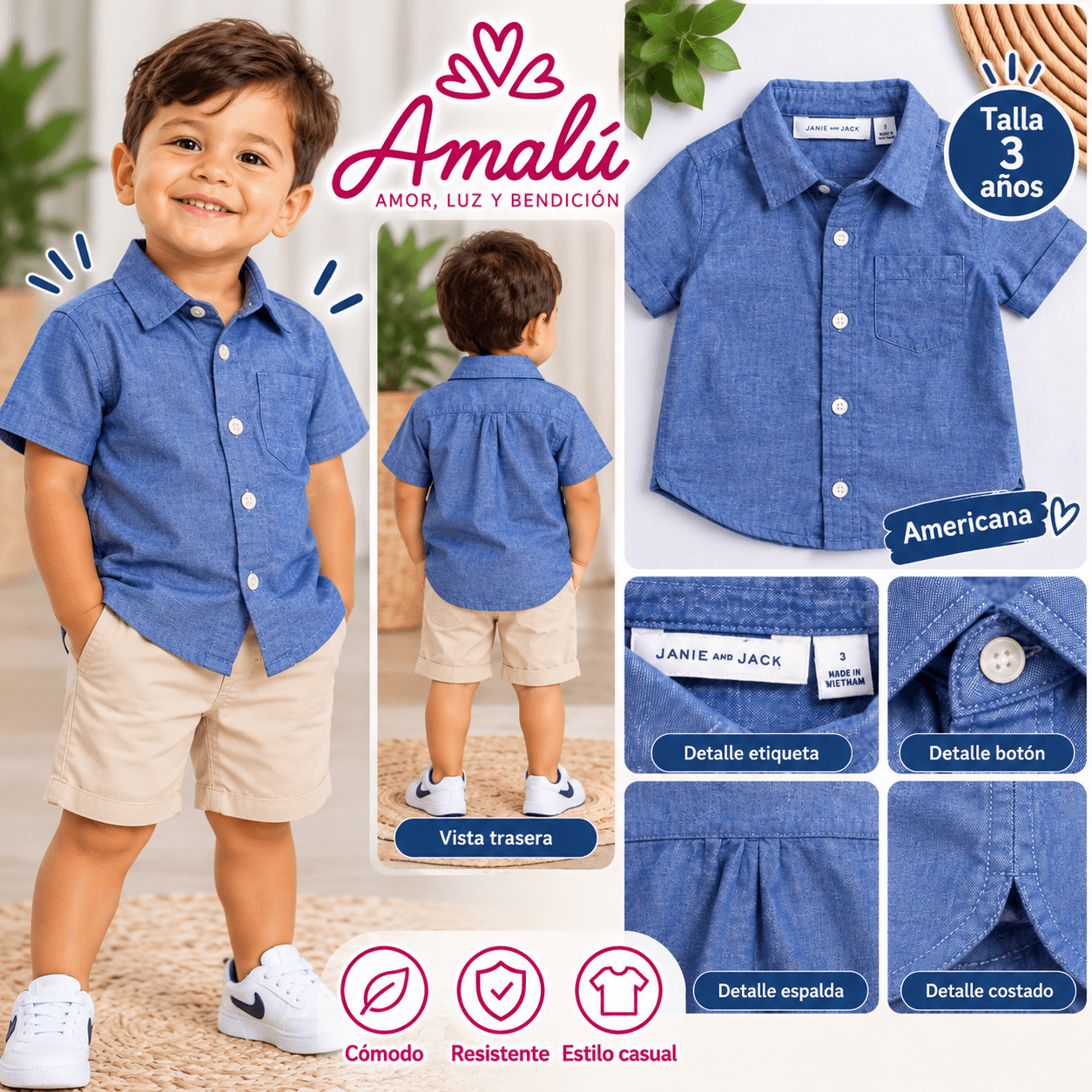 Camisa americana Janie and Jack talla 3