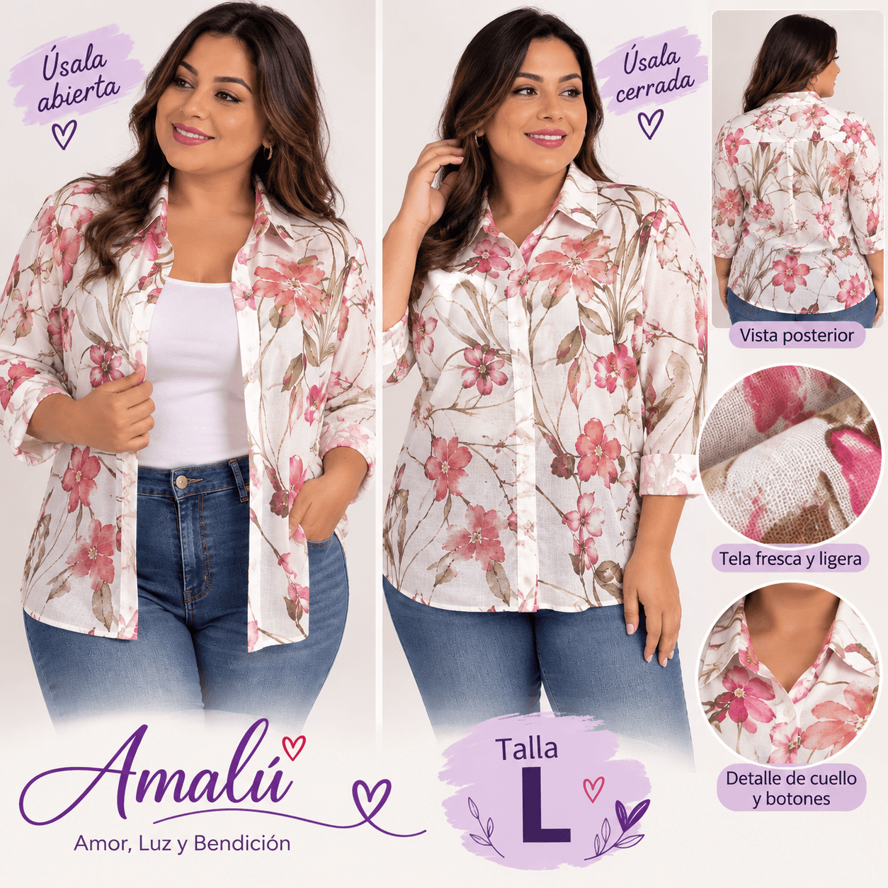 Blusa floral Notations talla L