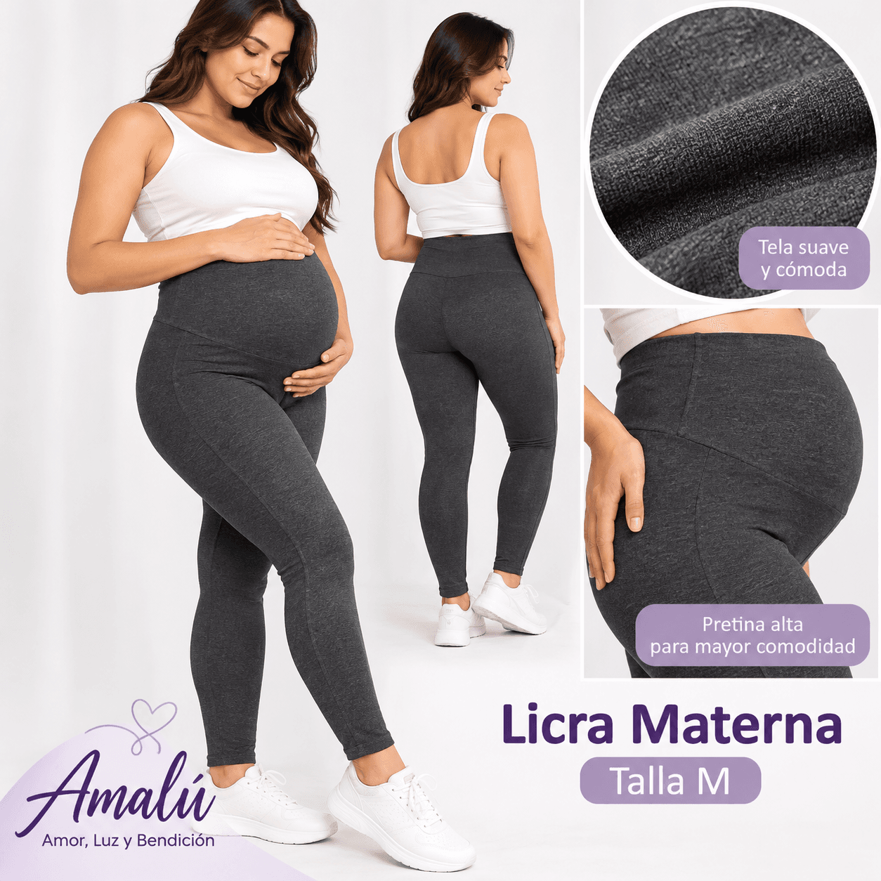 Licra materna gris talla M
