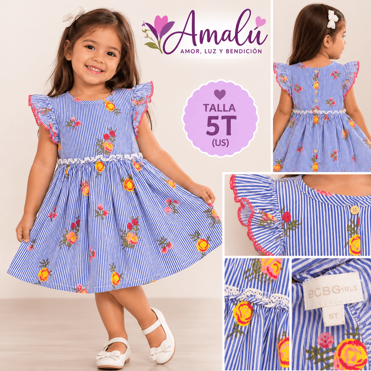 Vestido infantil BCBGirls talla 5T