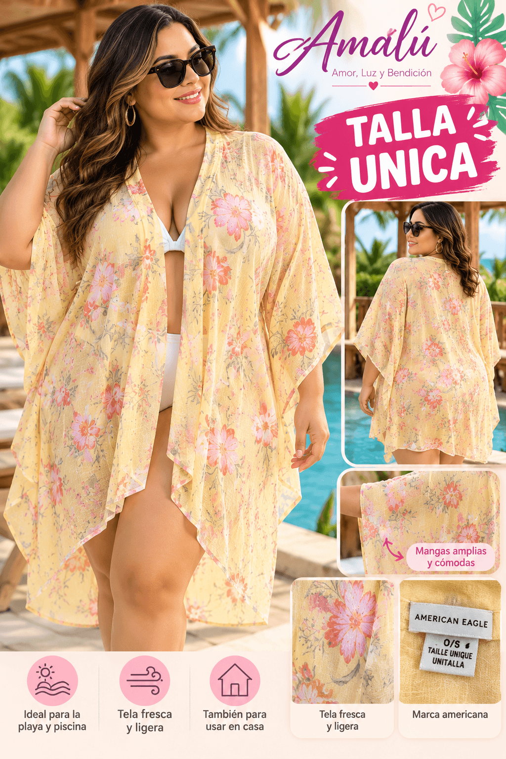 Salida de playa floral American Eagle