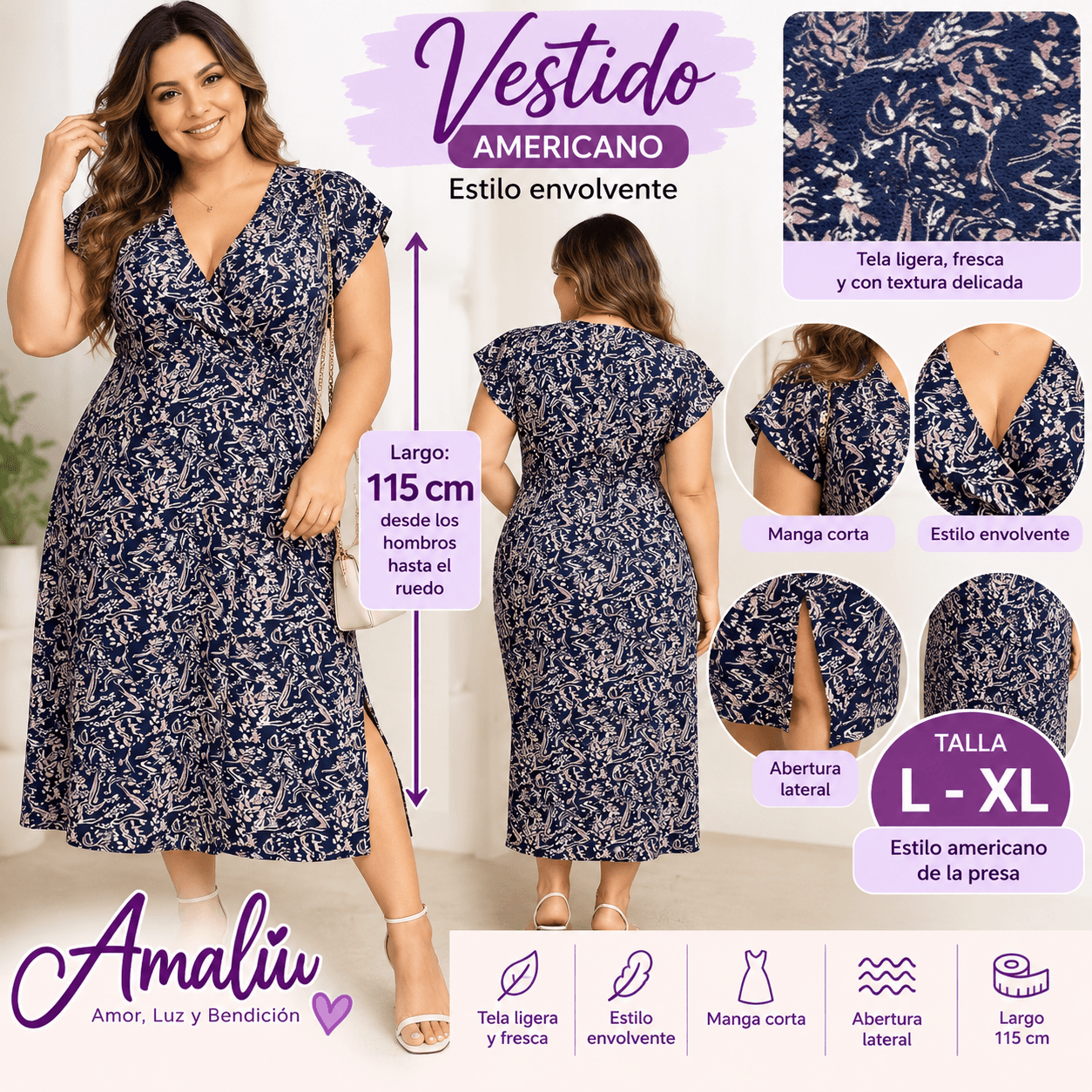 Vestido americano estampado talla L/XL