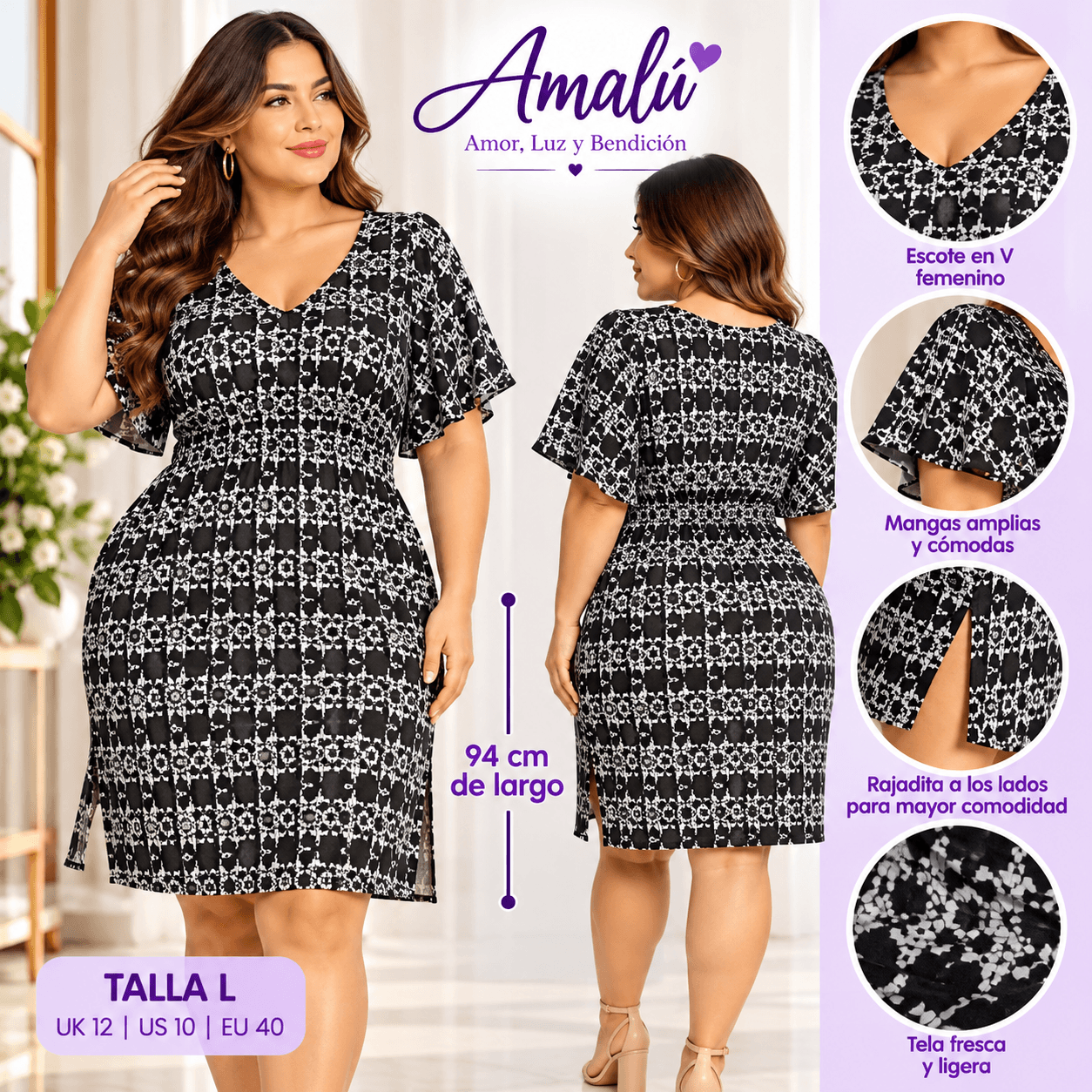 Vestido Merona estampado geométrico talla L
