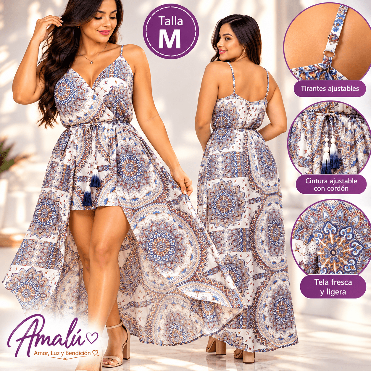 Vestido americano asimétrico talla M