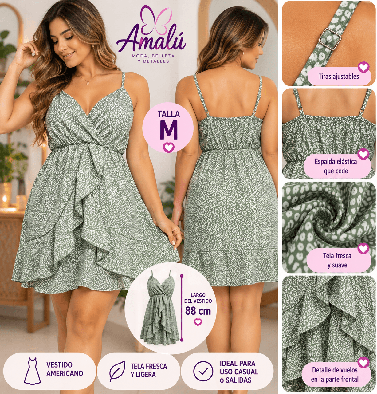 Vestido verde talla M