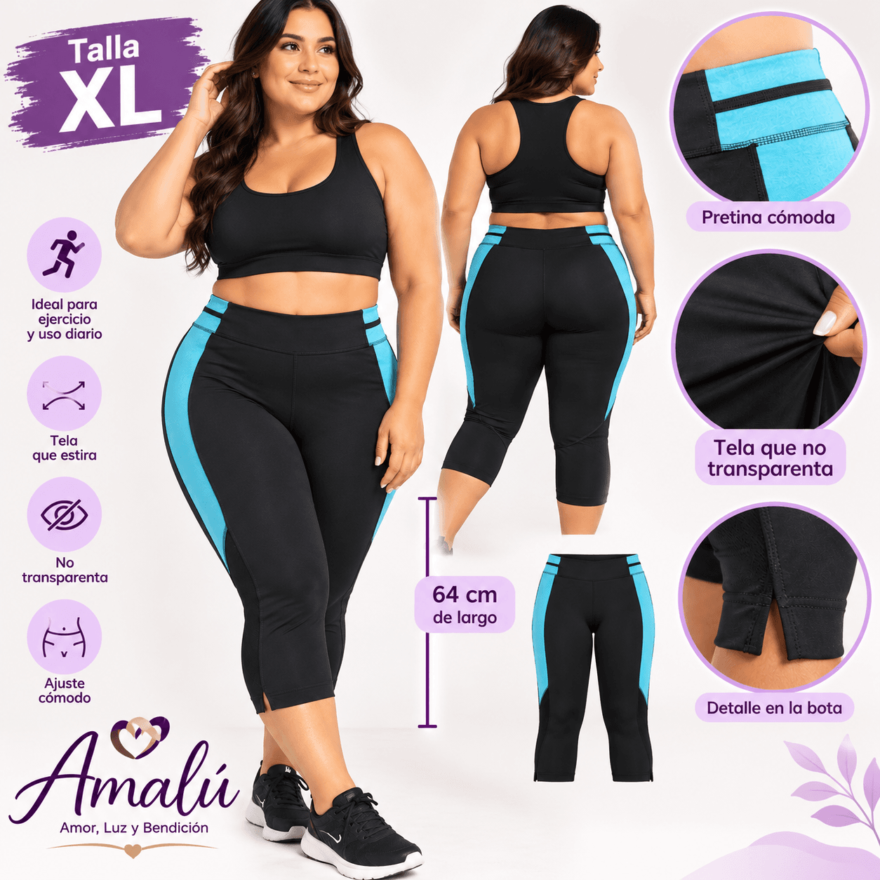 Licra deportiva capri talla XL
