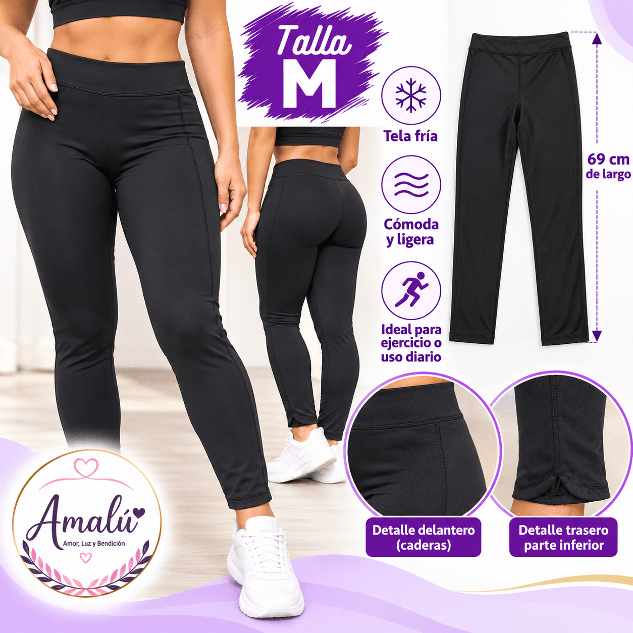 Licra deportiva negra talla M