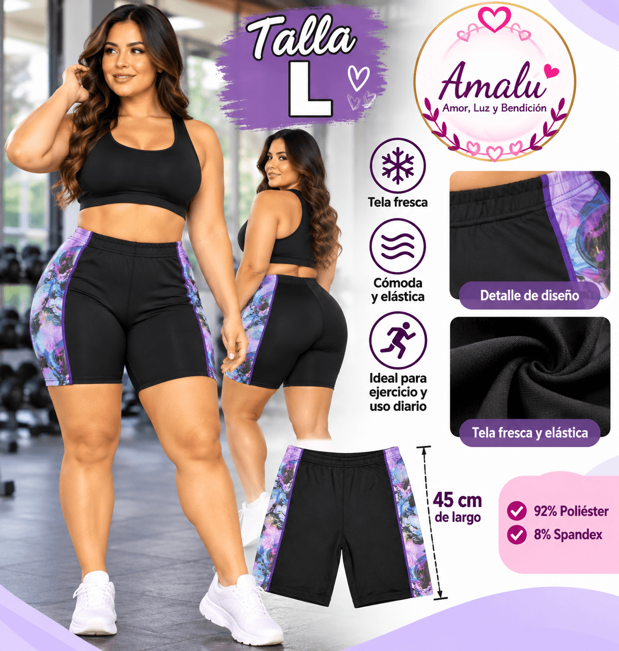 Licra deportiva corta talla L