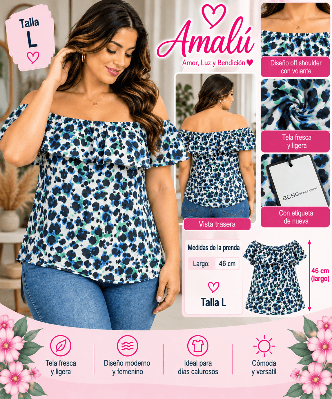 Blusa americana estampada talla L