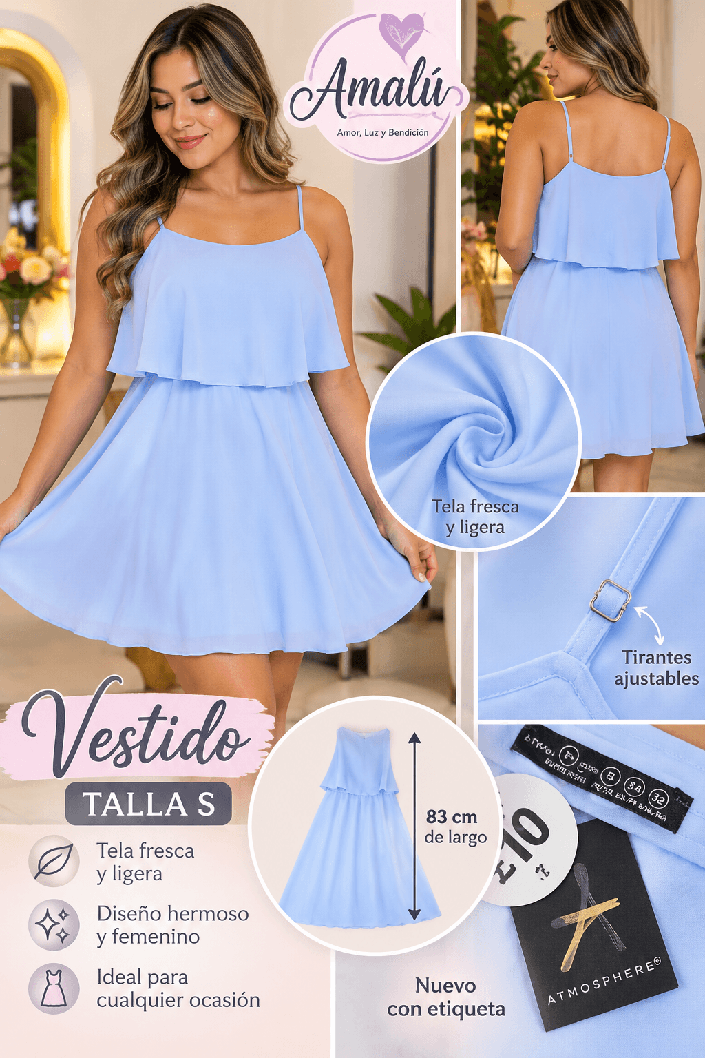Vestido americano celeste Atmosphere