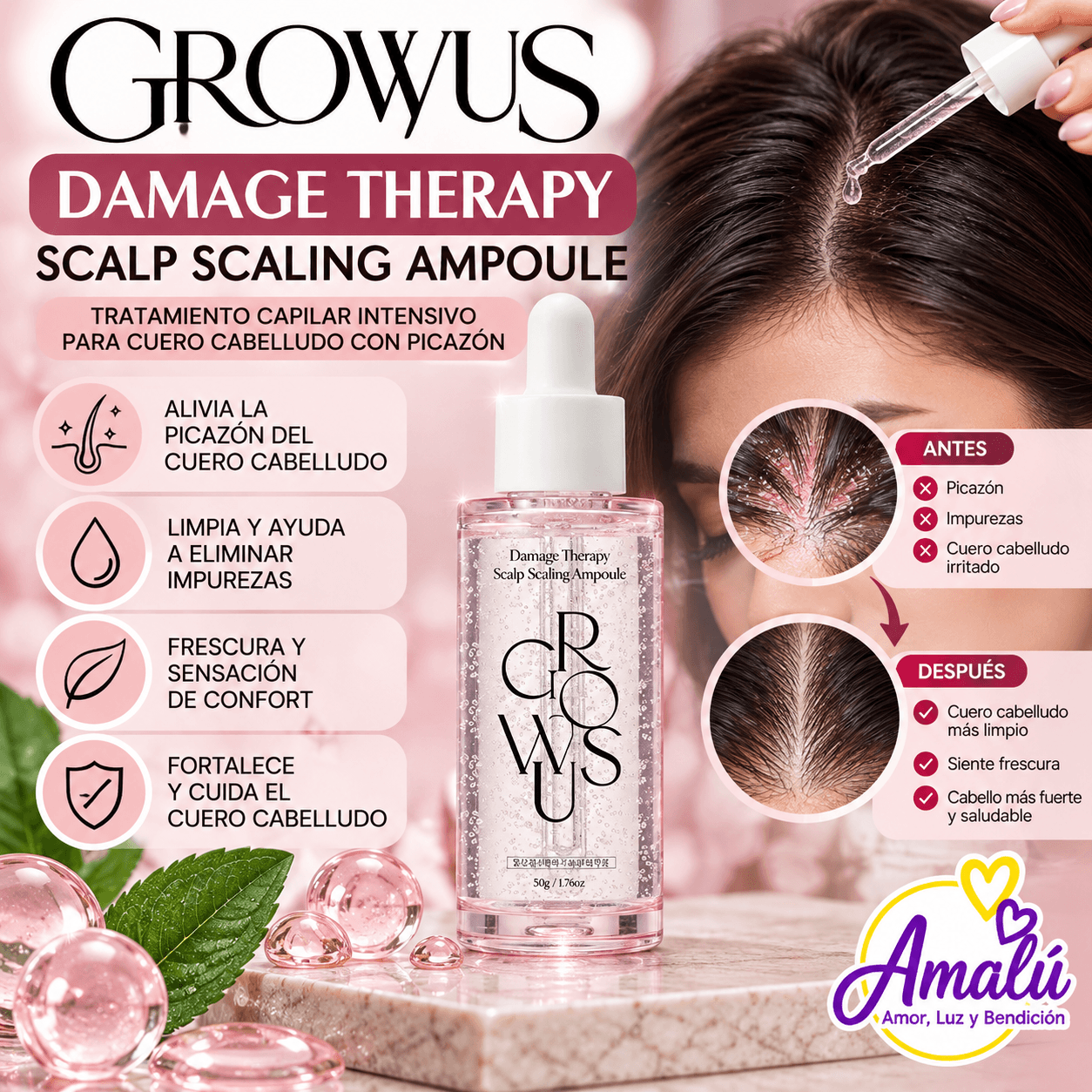 Tratamiento Capilar GROWUS Damage Therapy Scalp Scaling Ampoule 50g