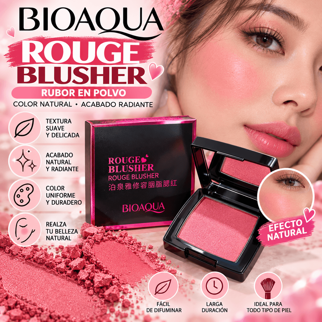 Rubor en Polvo BIOAQUA Rouge Blusher
