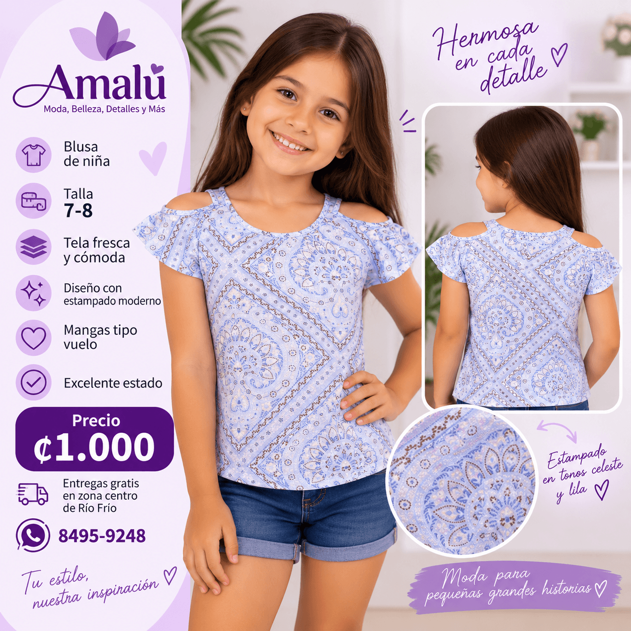 Blusa de niña estampada