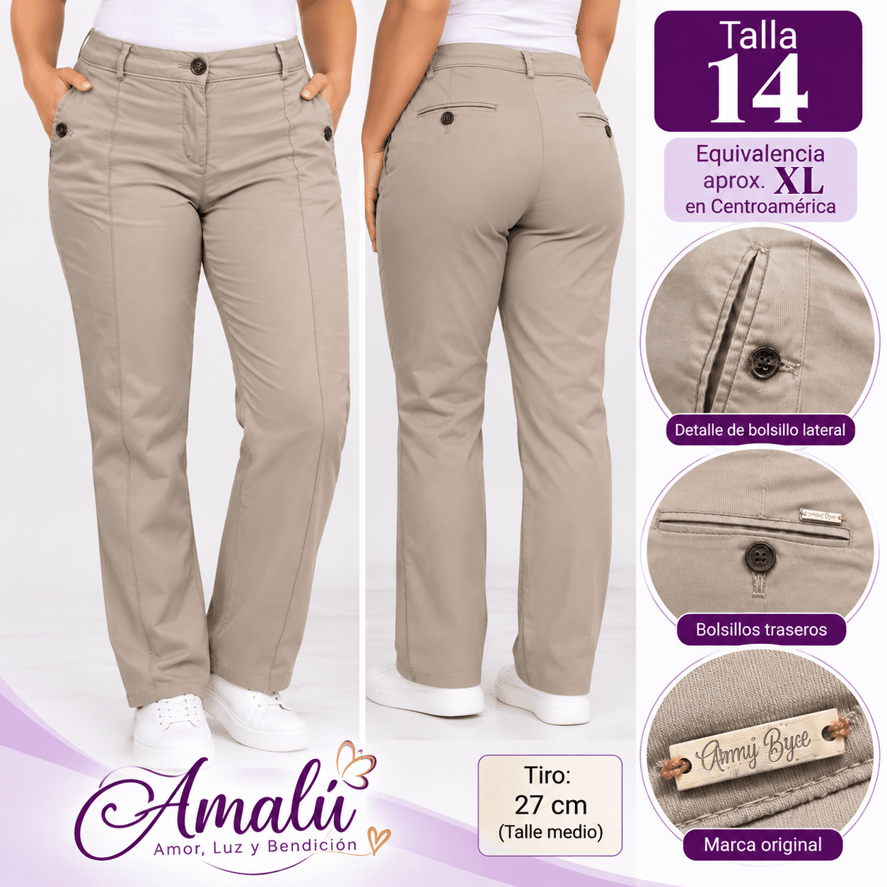 Pantalón americano de mujer Amy Byer talla 14