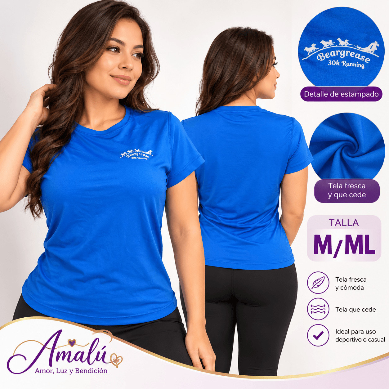 Blusa deportiva americana azul talla M/L