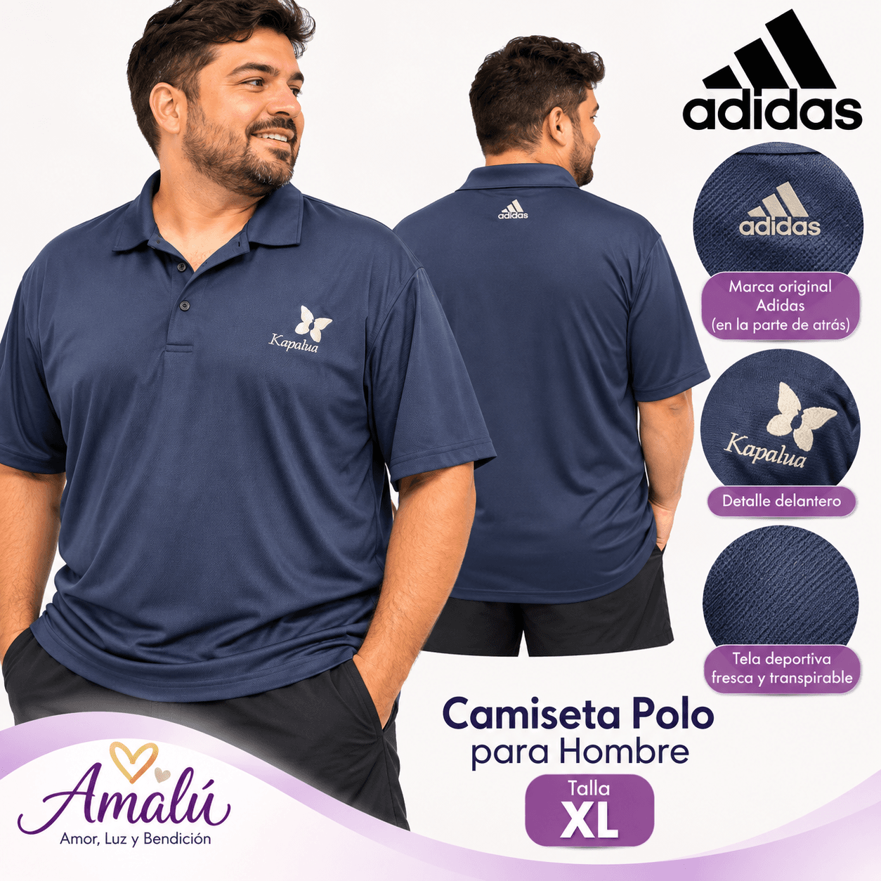 Camiseta polo deportiva Adidas Kapalua para hombre talla XL