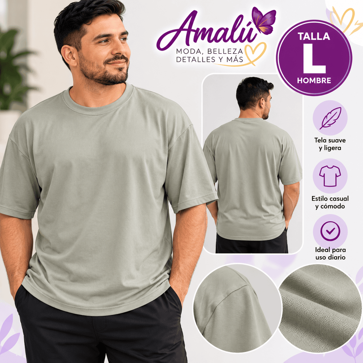 Camiseta americana para hombre talla L