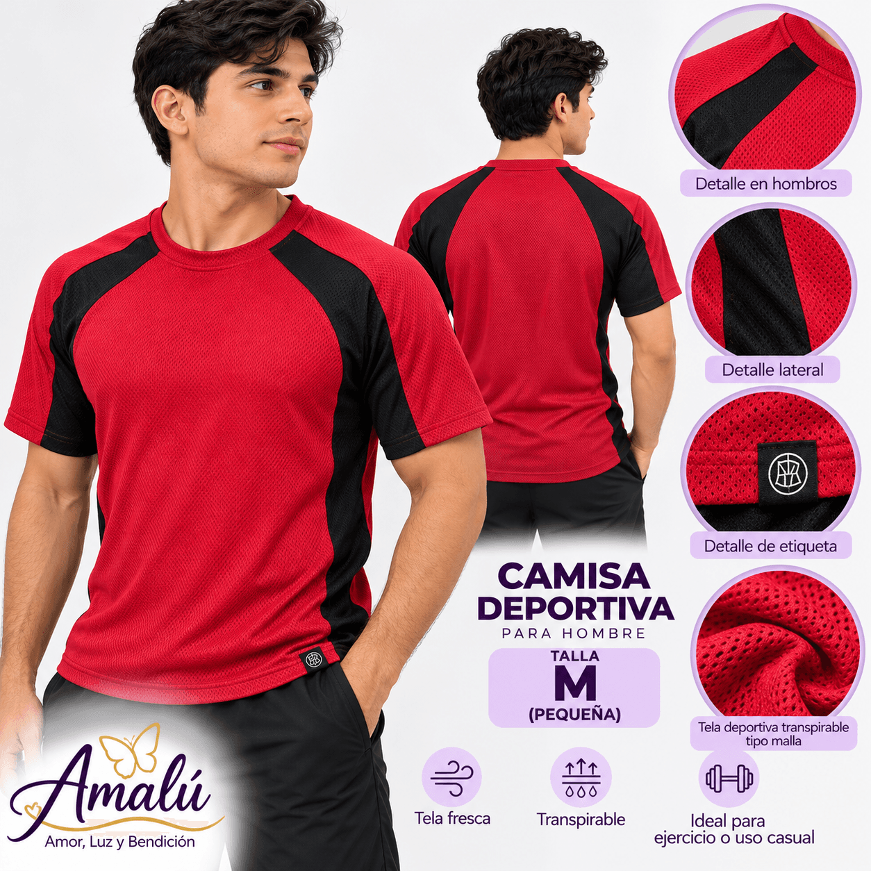 Camisa deportiva americana para hombre talla M pequeña