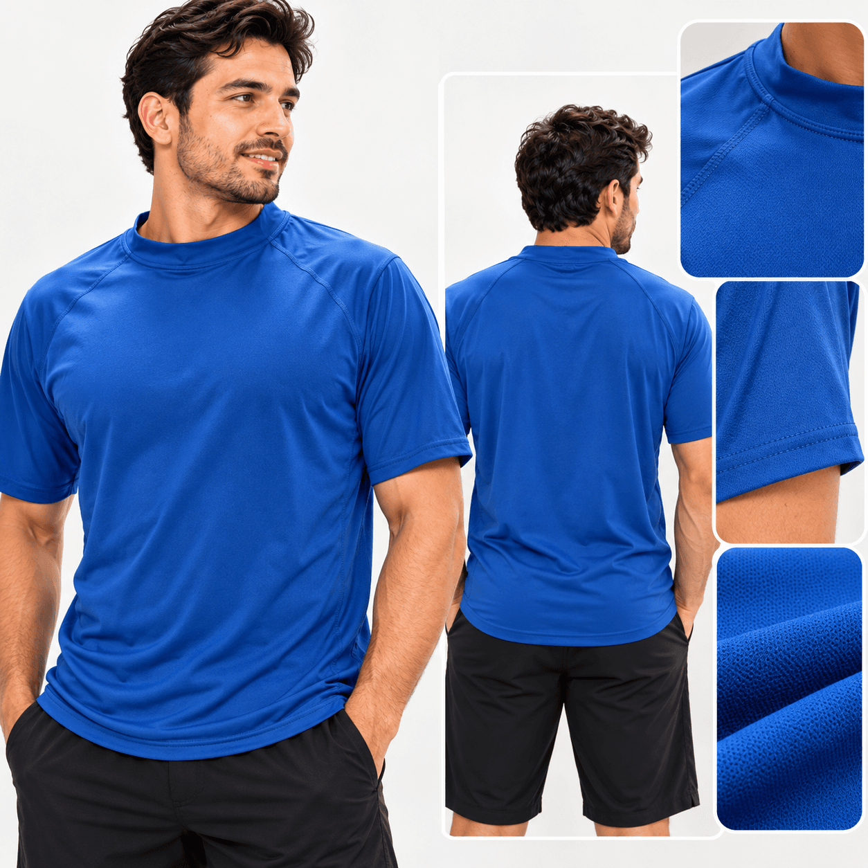 Camiseta deportiva azul lisa talla L