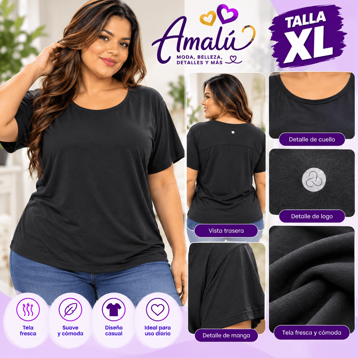 Blusa americana negra talla XL
