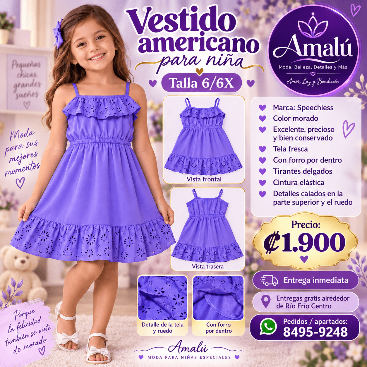 Vestido americano para niña Speechless 6/6X